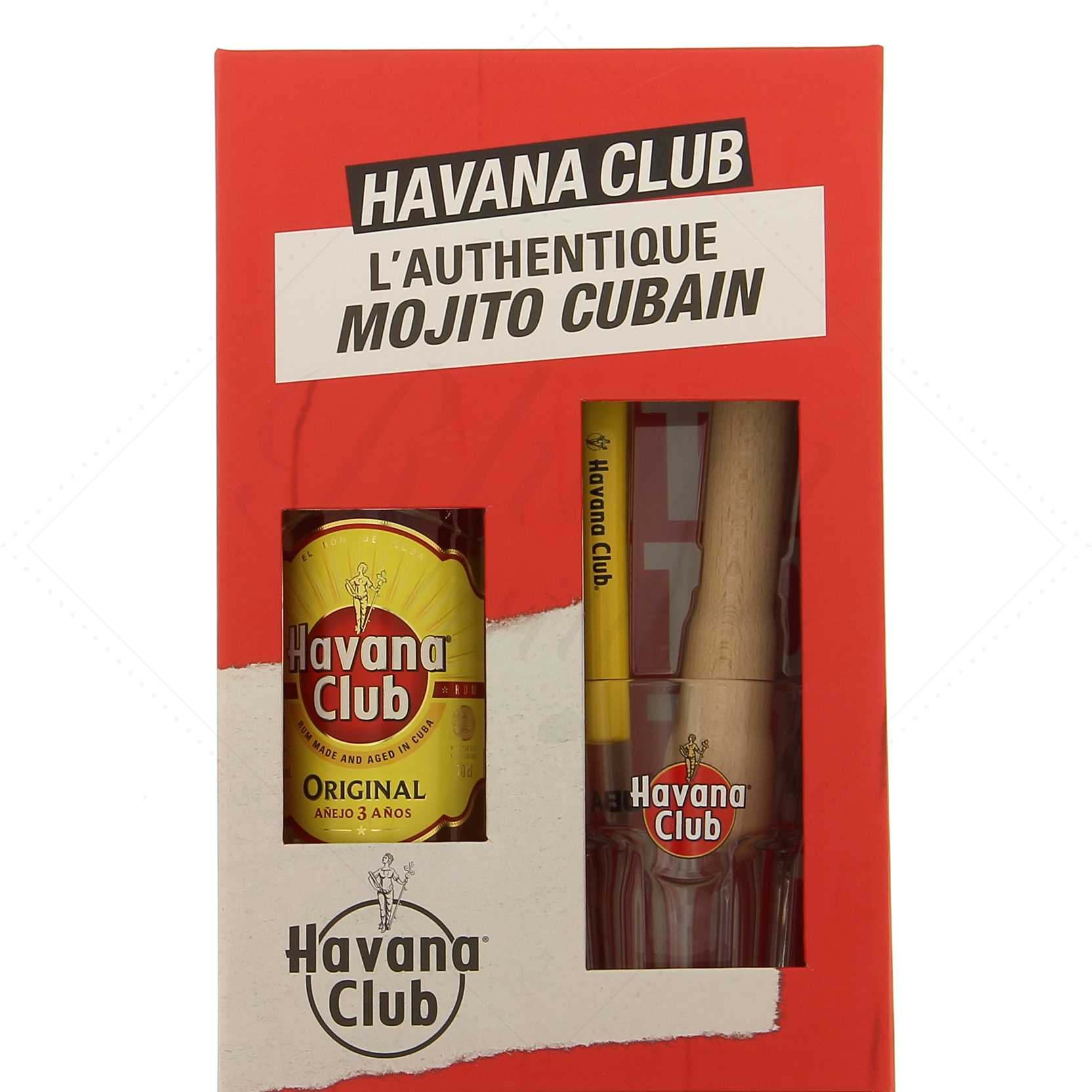Rhum Havana Club 3 ans - kit mojito 6 verres et ustensiles - Havana Club