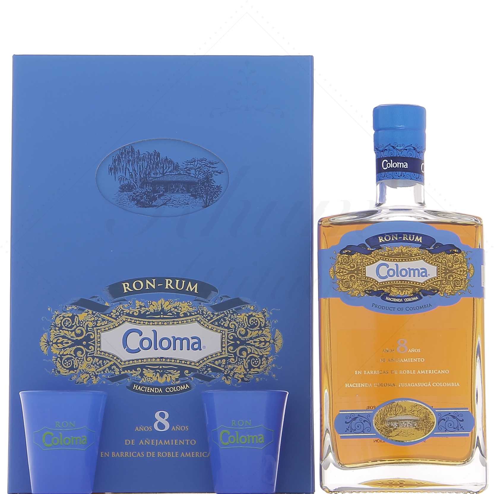 Rhum COLOMA 8 ans Coffret Cadeau + 1 Mignonette Liqueur Café Coloma