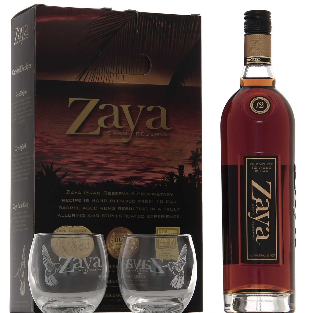 Zaya Gran Reserva 12 ans avec 2 verres sérigraphiés 40° Rhum Attitude