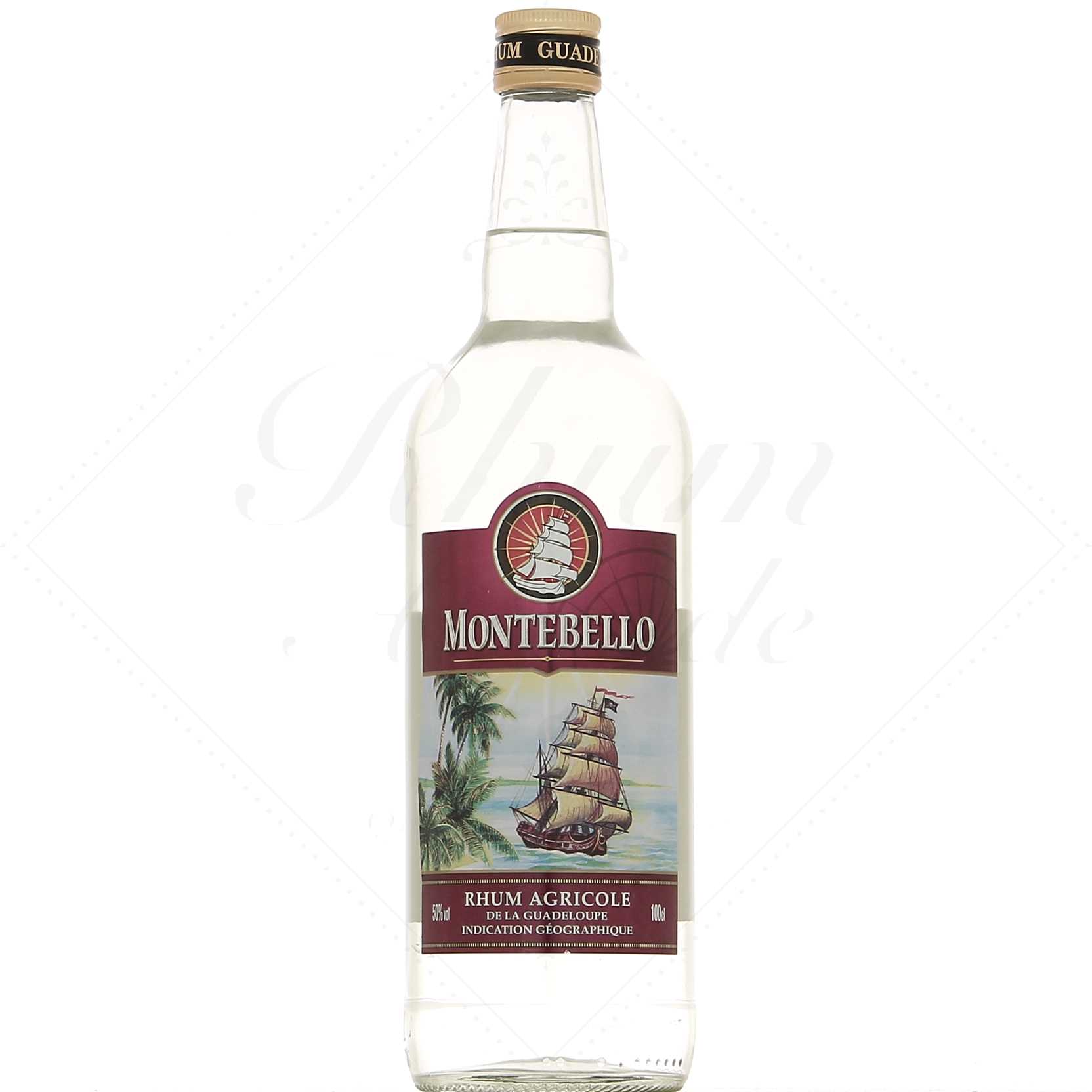 Montebello rhum blanc 50° - 1 litre ! - ancienne bouteille - Rhum
