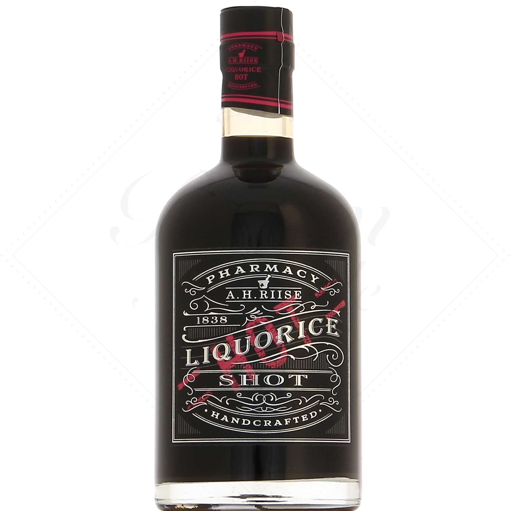 AH Riise Pharmacy - Liquorice Hot Shot 18° - ancienne bouteille