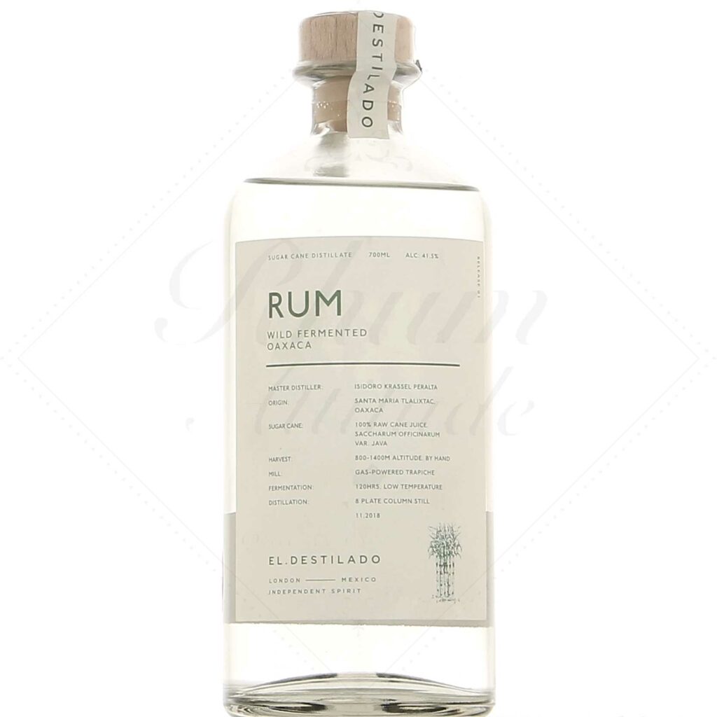 El Destilado Wild Fermented Rum Oaxaca 41,5° Rhum Attitude