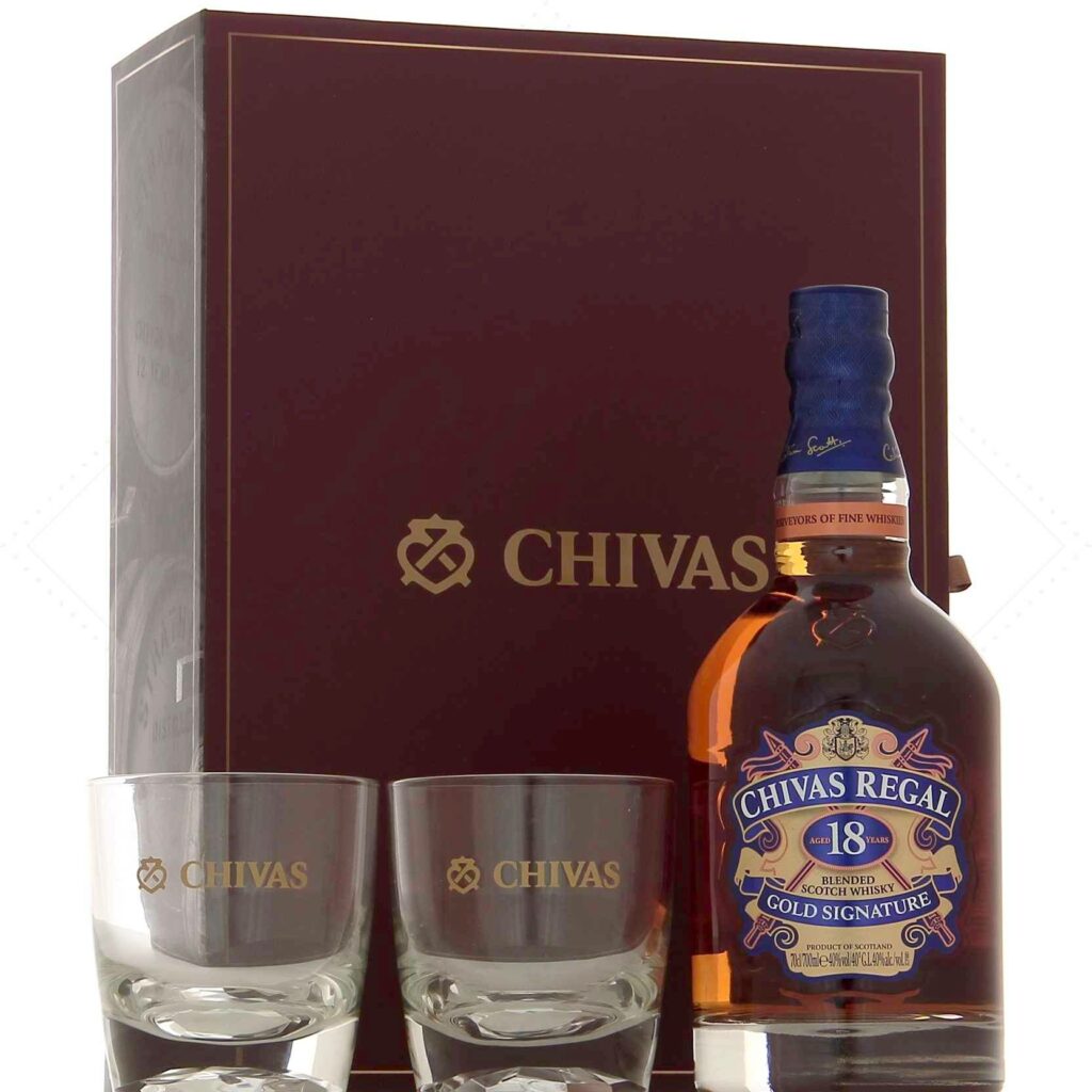 Coffret Chivas Regal 18 ans + 2 Verres 40° Rhum Attitude