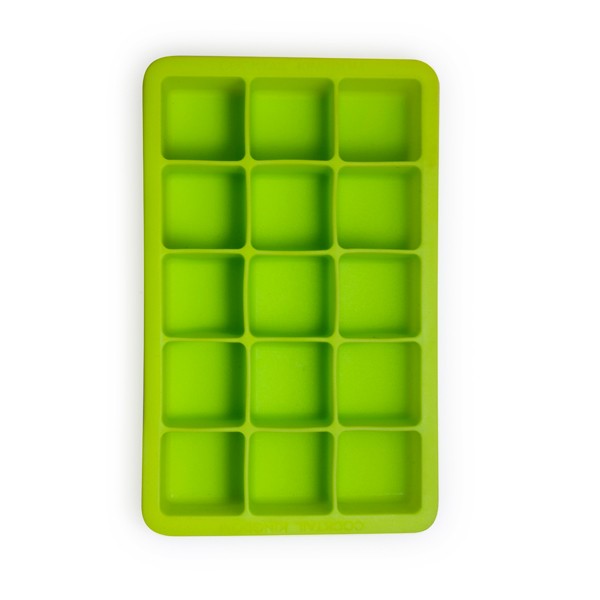 Medium-sized green silicone ice cube tray