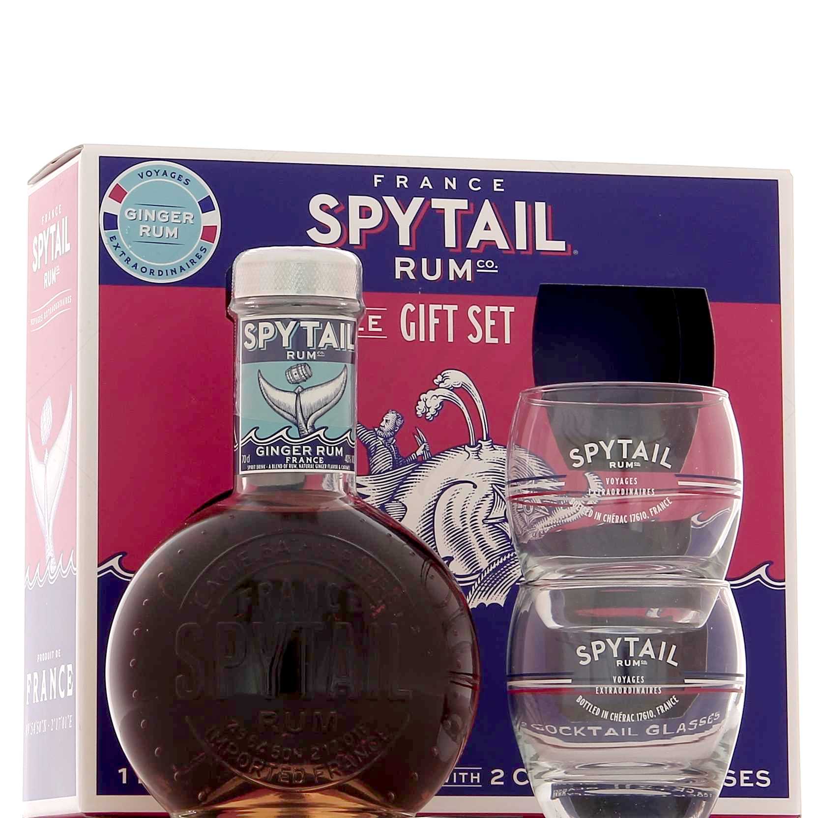 Coffret rhum épicé Spytail 2 verres