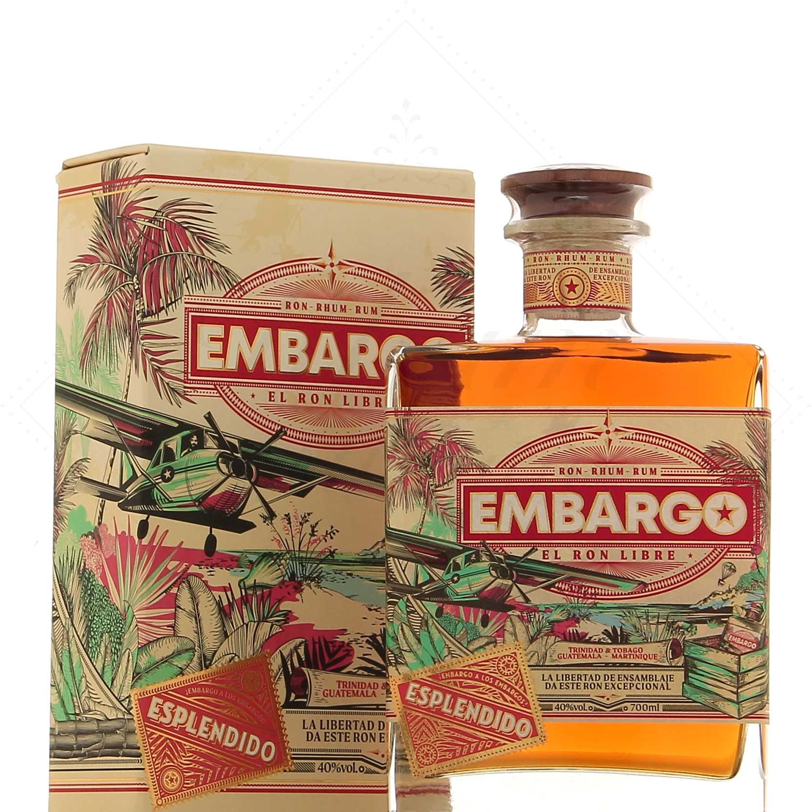 EMBARGO - Rhum Añejo Blanco - Médaille d'or Rum & Cachaça Masters 2022 - 40  % Alcool - Origine : Trinidad & Tobago, Guatemala, Martinique - 70 cl :  : Epicerie