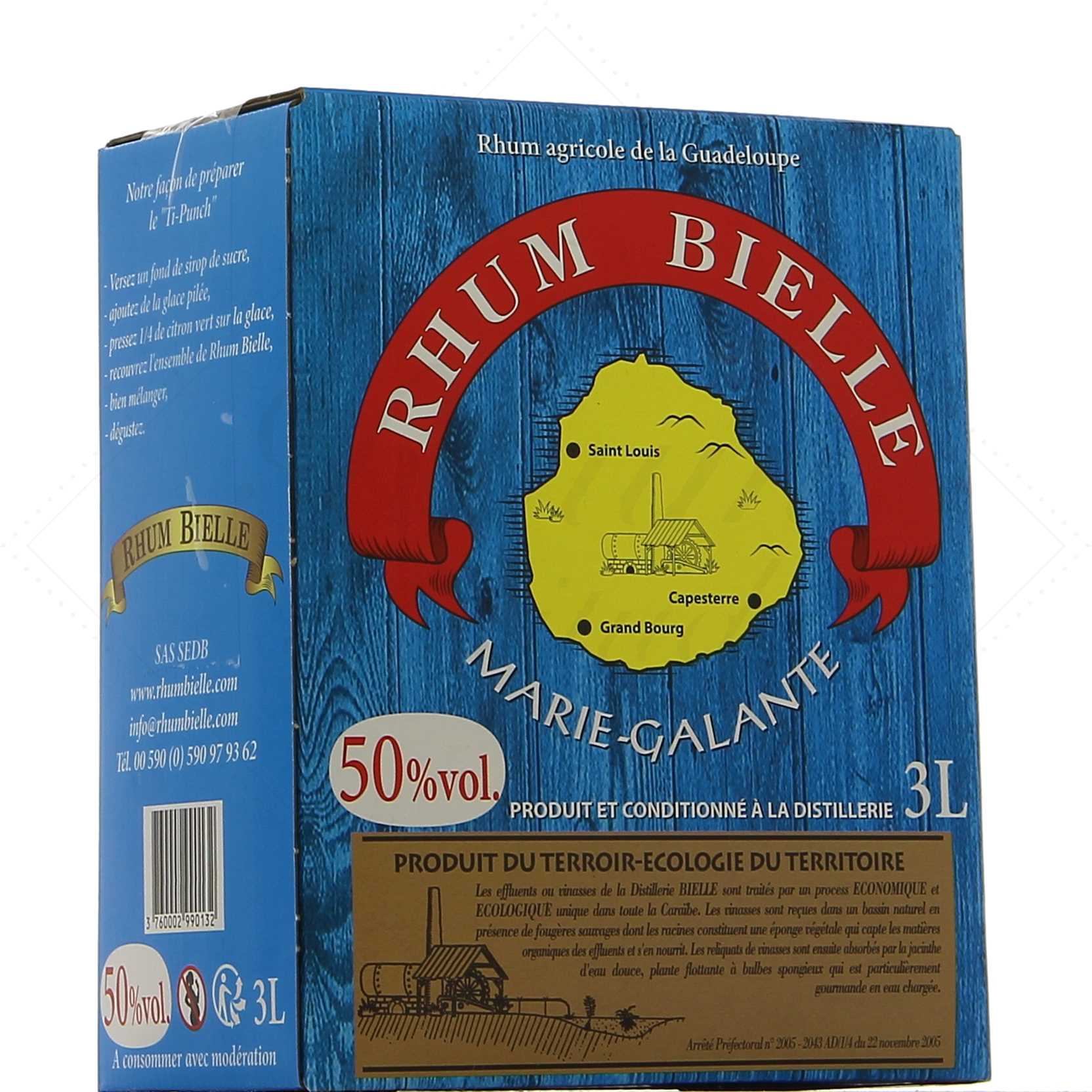 Rhum Blanc BIELLE Cubi 3L 50%