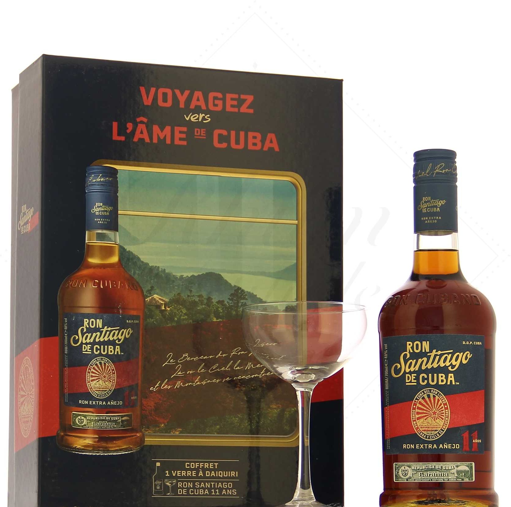 Santiago de Cuba 11 Year Old in a Gift Box with 1 Glass (40°C)