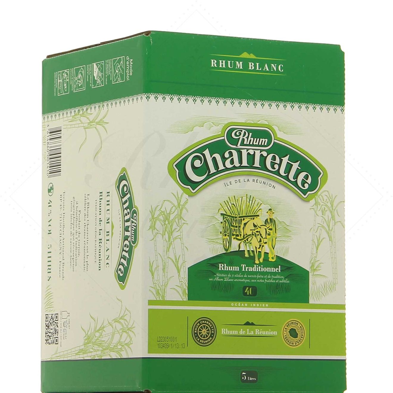 Rhum Charrette blanc 40° Cubi BIB BagInBox 5 litres ! Rhum Attitude