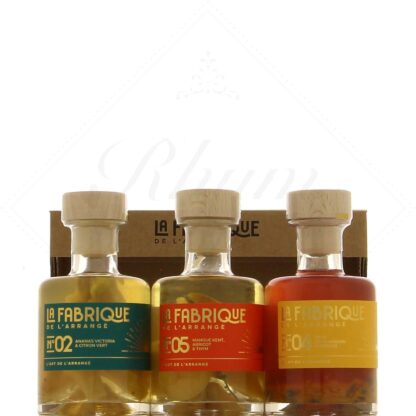 La Fabrique de l'Arrangé Coffret 3x20 cl Ananas Citron vert - Passion Hibiscus - Mangue Abricot Thym 32°