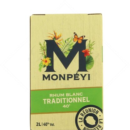 Monpéyi rhum blanc traditionnel Réunion 40° - Cubi BIB 2 litres !