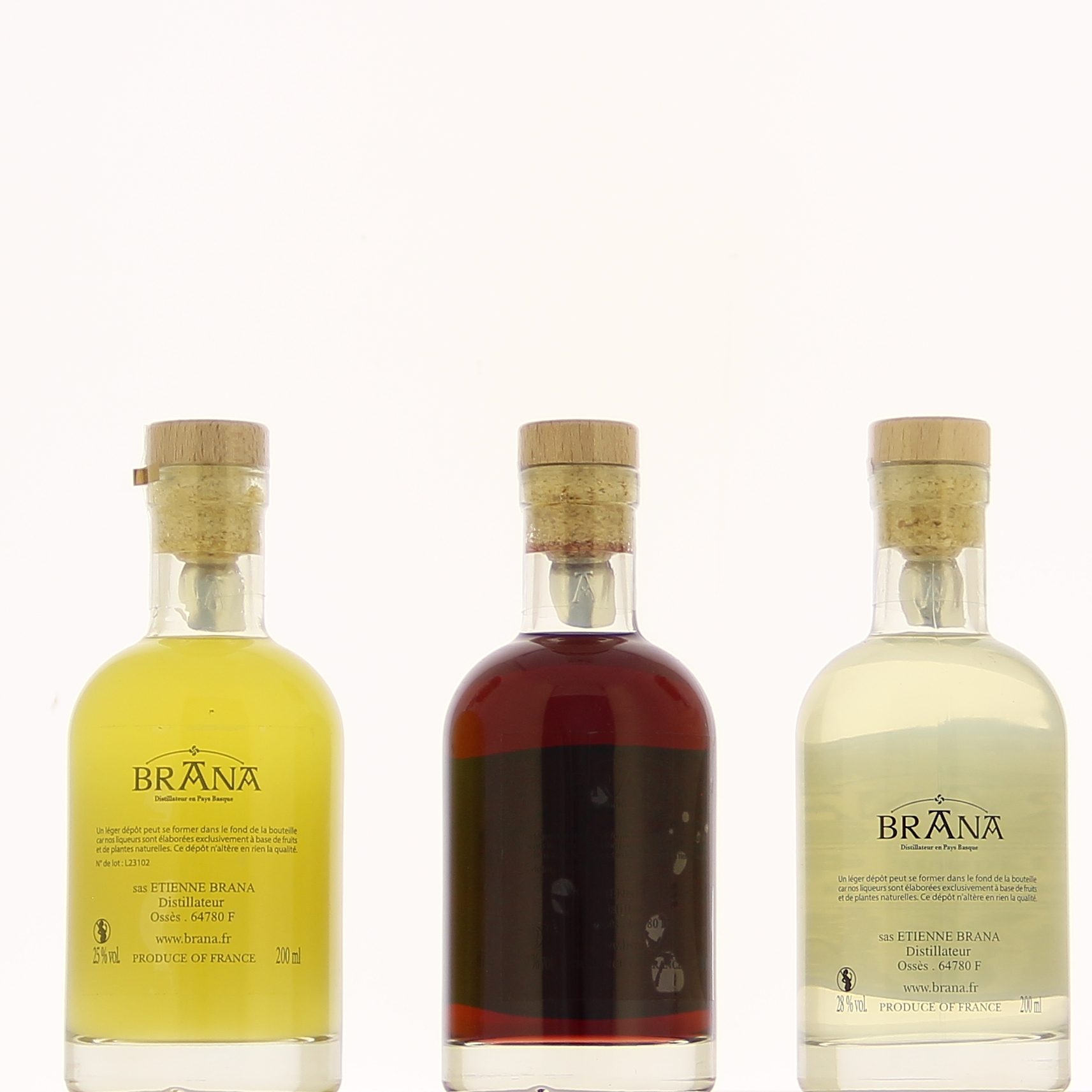 Brana Coffret 3 liqueurs 3x20cl Poire Clementine Framboise 45° – Image 3