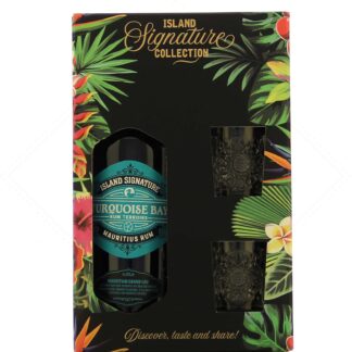 Island Signature Turquoise Bay Mauritius en coffret 2 verres 40°