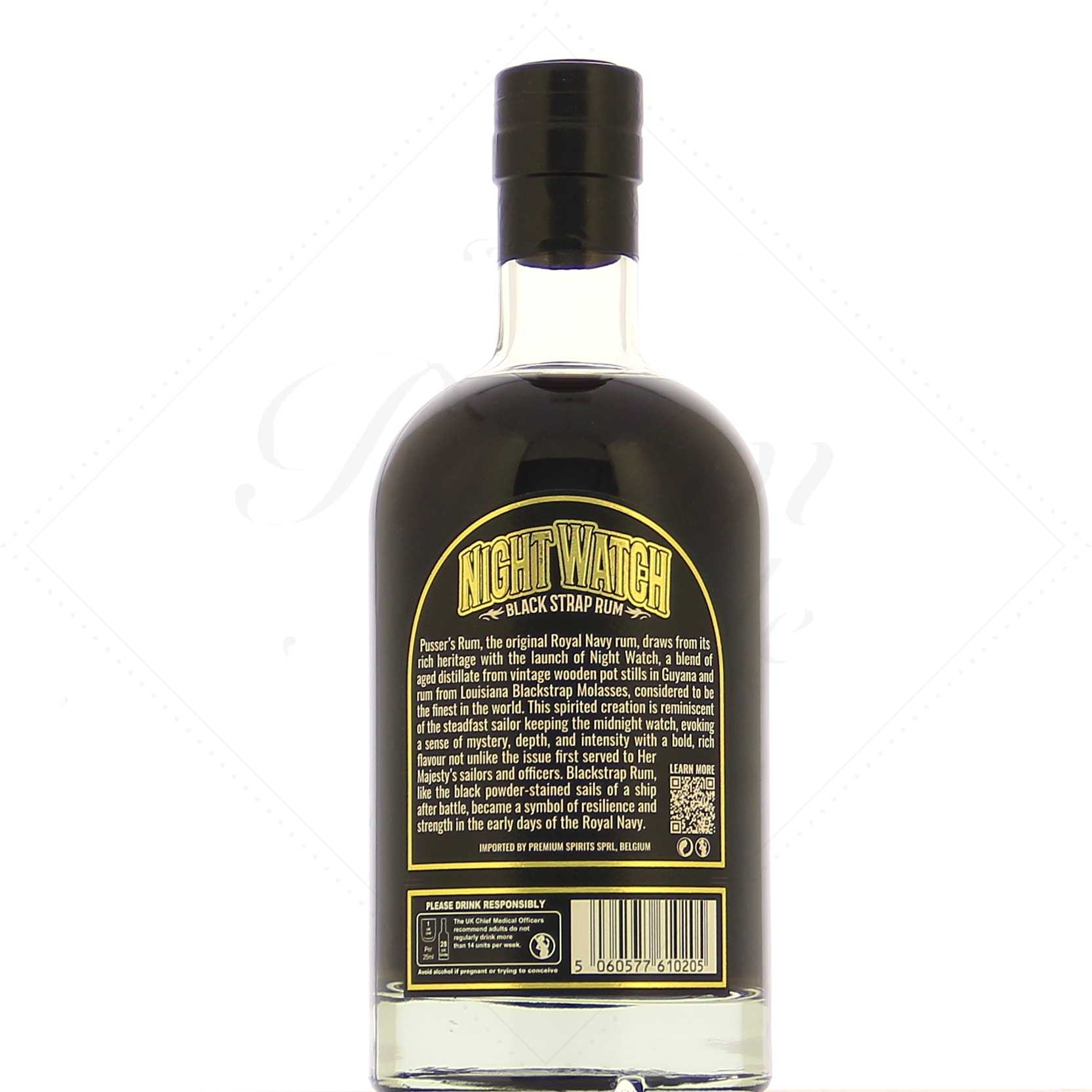 Pussers Night Watch Black Strap Rum 40° – Image 2