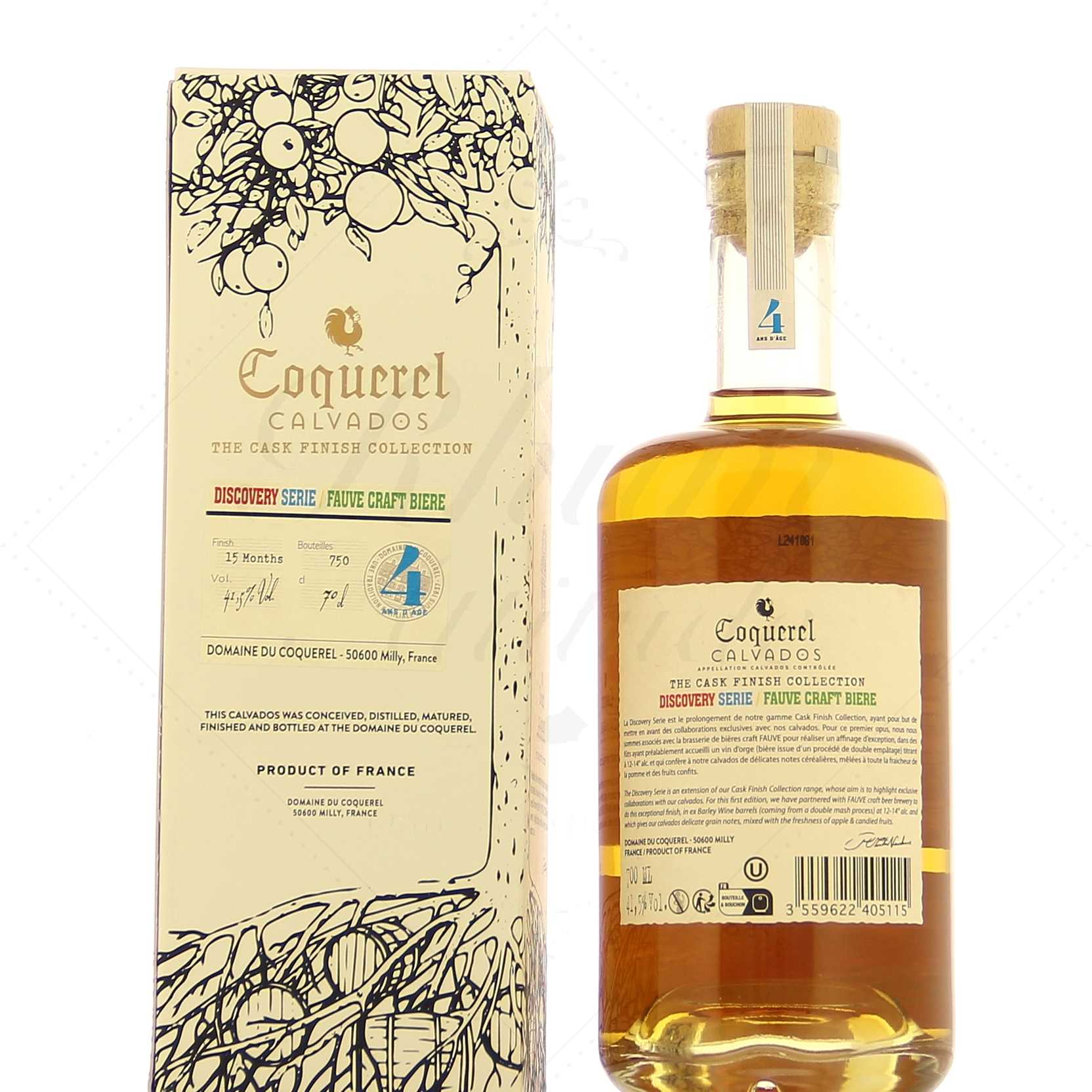 Calvados Coquerel Affinage fûts de Fauve 41,2° – Image 2