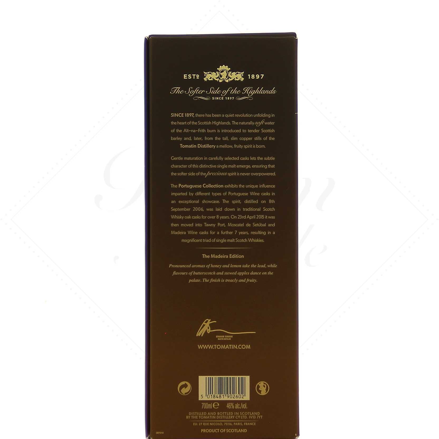 Tomatin 15 ans Madeira Finish 46° – Image 2
