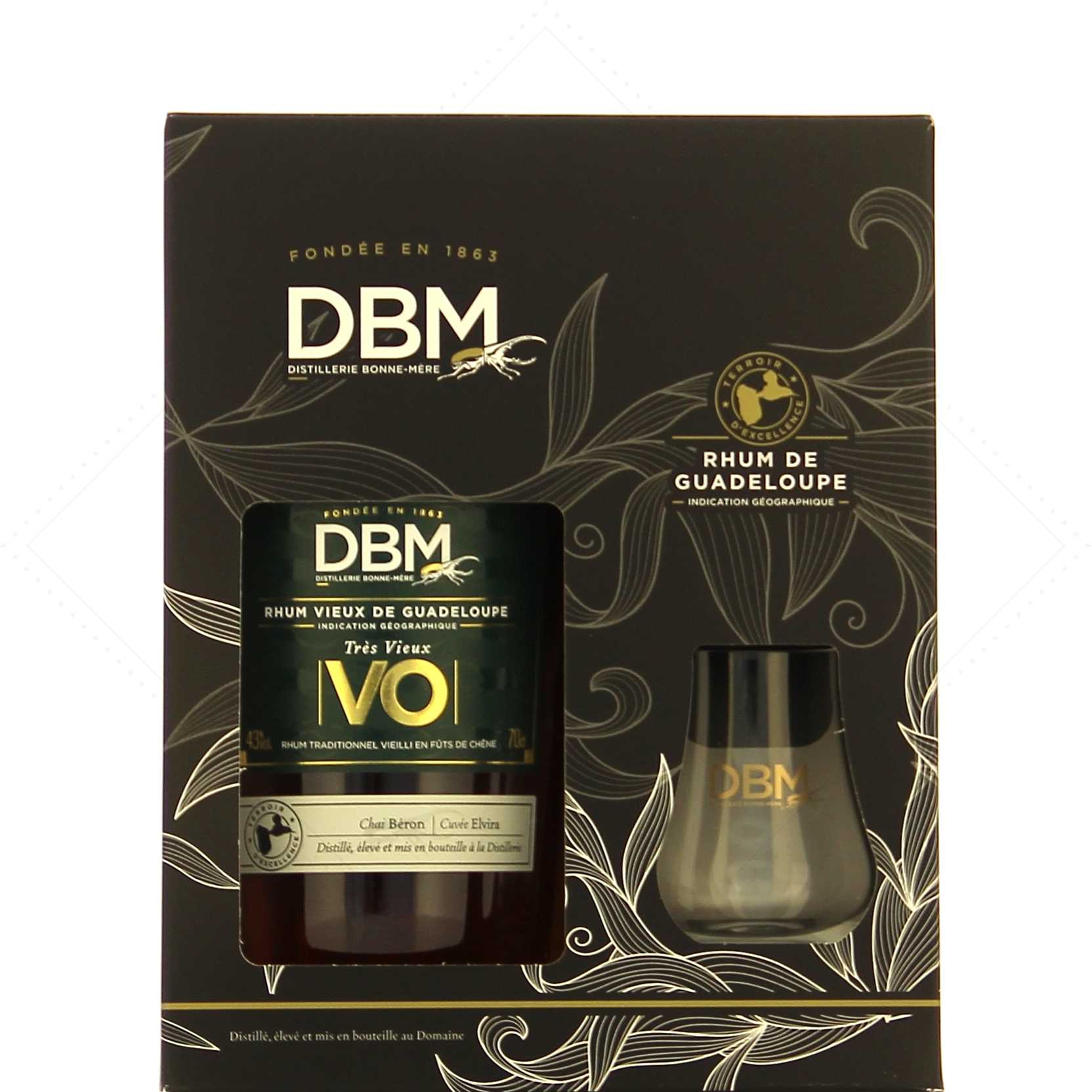 DBM Distillerie Bonne Mère VO Coffret 2 verres 43°